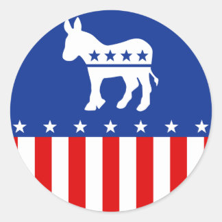 Adesivo Redondo Democrata Donkey Round Sticker