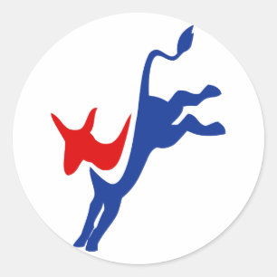 Adesivo Redondo Democrata Donkey Round Sticker