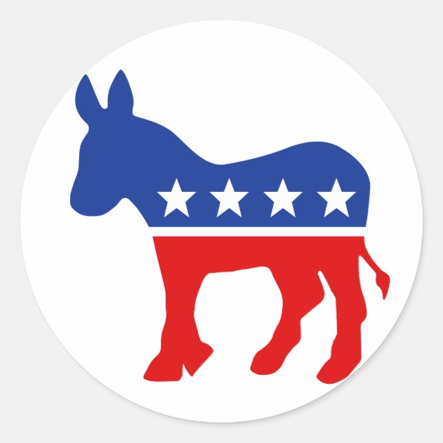 Adesivo Redondo Democrata Donkey Round Sticker (Frente)