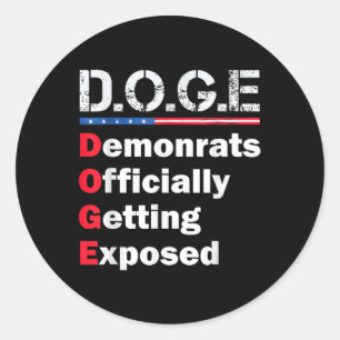Adesivo Redondo Democrata Oficialmente Exposta, Trump 2025