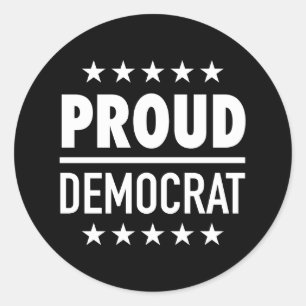 Adesivo Redondo Democrata Orgulhosa