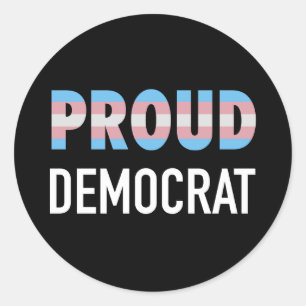 Adesivo Redondo Democrata Orgulhosa Transgênero