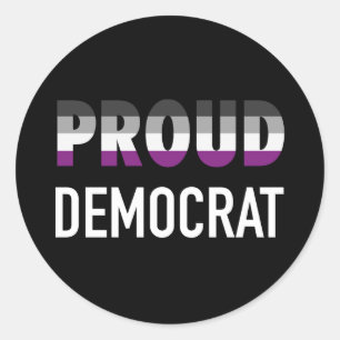 Adesivo Redondo Democrata Orgulhoso Asexual
