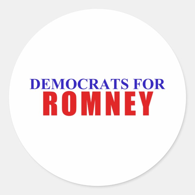 Adesivo Redondo Democratas para Romney (Frente)