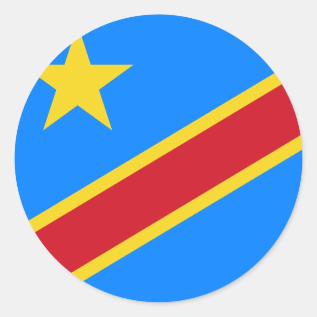 Adesivo Redondo democrático do congo (Frente)