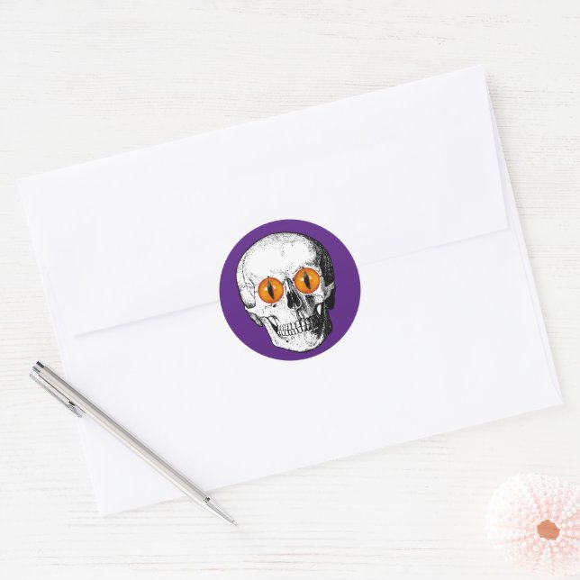 Adesivo Redondo Demon Eyed Skull (Envelope)