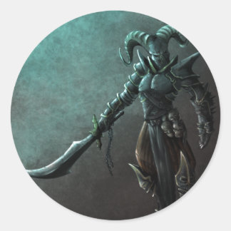 Adesivo Redondo Demon Warrior
