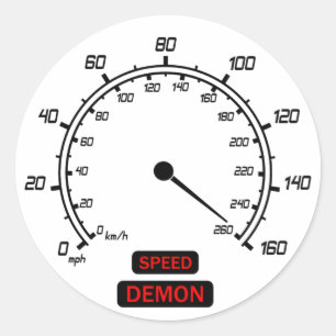 Adesivo Redondo Demônio de velocidade