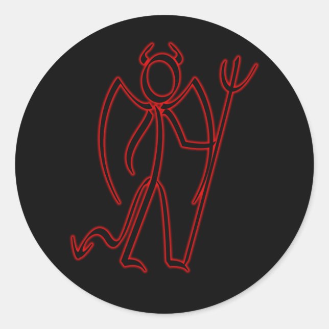 Adesivo Redondo Demônio - Stickman (Frente)