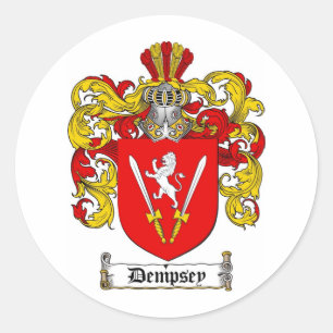 ADESIVO REDONDO DEMPSEY FAMILY CREST - DEMPSEY CASACO DE ARMAS