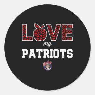 Adesivo Redondo Denbigh Patriots Logo Love My Team Hs