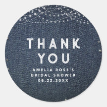 Denim Diamantes Luzes Russas Elegante Obrigado