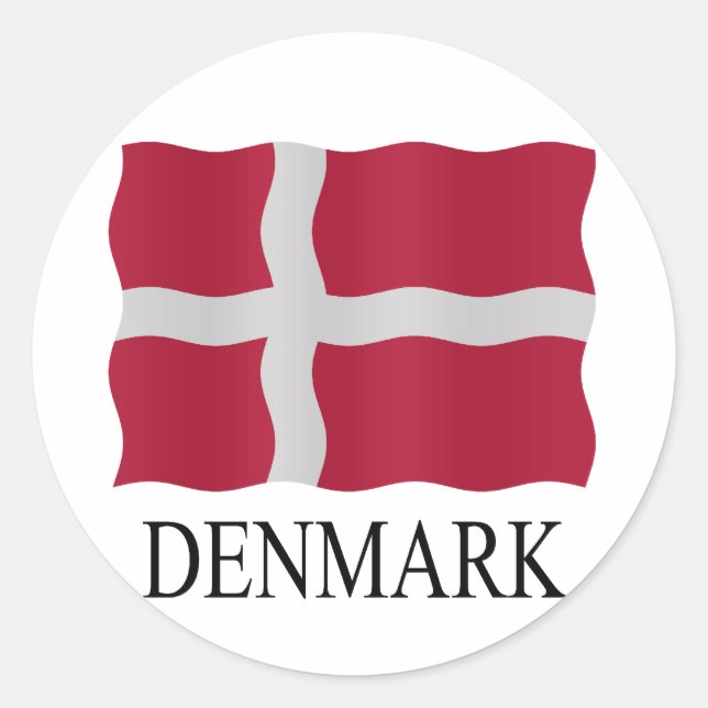 Adesivo Redondo Denmark flag (Frente)
