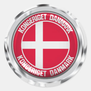 Adesivo Redondo Denmark Round Emblem