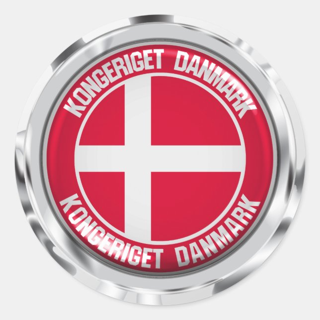 Adesivo Redondo Denmark Round Emblem (Frente)