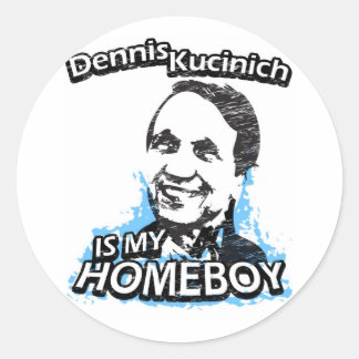Adesivo Redondo Dennis Kucinich é meu ficar em casa