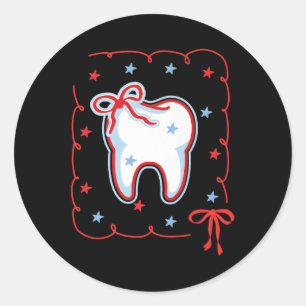 Adesivo Redondo Dental Hygienist 4 de julho American Dentist Coque