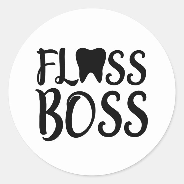 Adesivo Redondo Dental Hygienist Floss Boss (Frente)