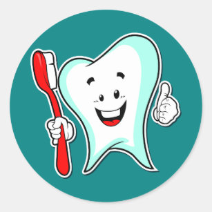 Adesivos Desenhos Animados Dentista Zazzle Com Br