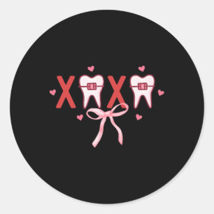 Adesivo Redondo Dente Coquette Xoxo Dentista Higienista Equipe Odo