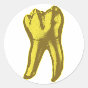 Adesivo Redondo Dente de Ouro