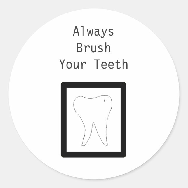 Adesivo Redondo Dente Molar Com Dito Dental (Frente)