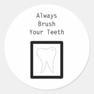 Adesivo Redondo Dente Molar Com Dito Dental