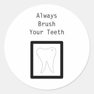Adesivo Redondo Dente Molar Com Dito Dental