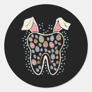 Adesivo Redondo Dentes Dentistas Dentistas Engraçados, Páscoa Engr