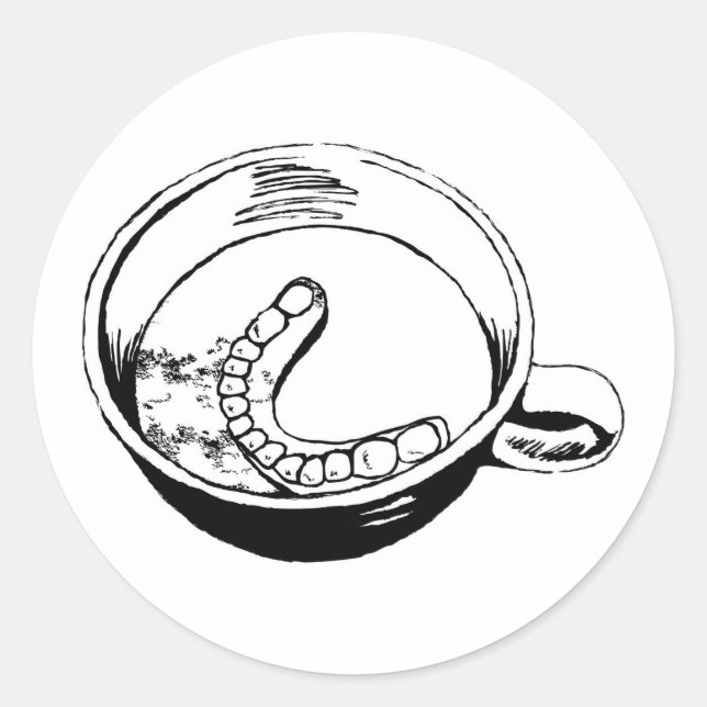 Adesivo Redondo Dentes Falsos (Frente)