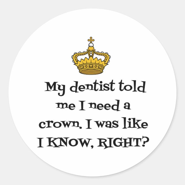 ADESIVO REDONDO DENTISTA CROWN (Frente)