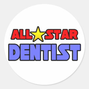 Adesivo Redondo Dentista de todas as estrelas