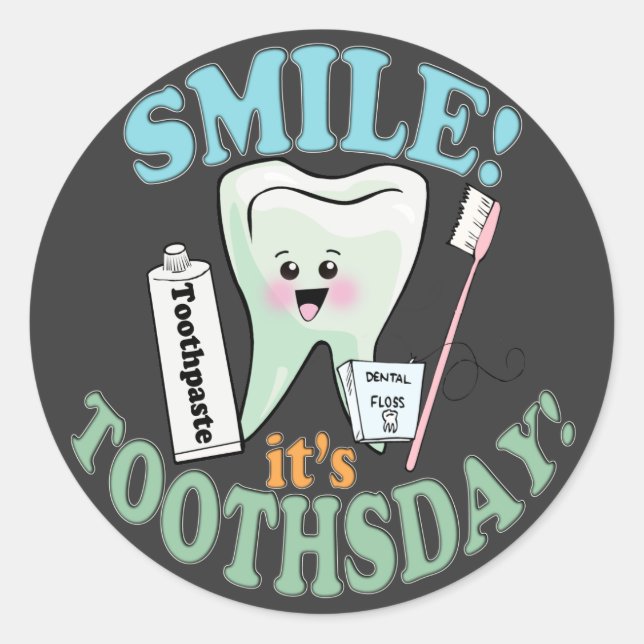 Adesivo Redondo Dentista Dental Hygienist (Frente)