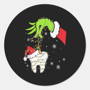 Adesivo Redondo Dentista dentária Dente dentária Dentes Natal Xmas