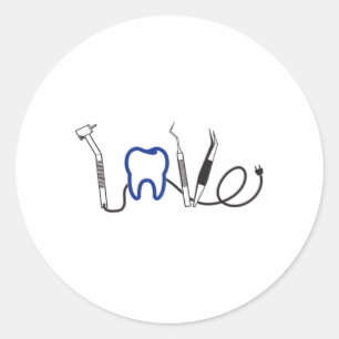 Adesivo Redondo Dentista Dentes Amor Dentário Amor Dente Adoraria