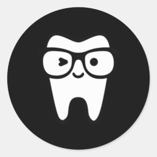 Adesivo Redondo Dentista Dentista Dente Dentária Adormecente