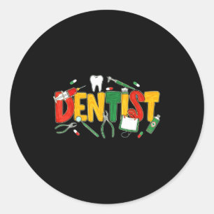 Adesivo Redondo Dentista Enfermeira Negra Magia Mês da História Ne