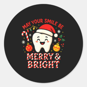 Adesivo Redondo Dentista Feliz Natal Que Seu Sorriso Seja Alegre A