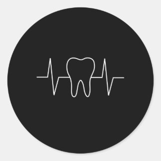 Adesivo Redondo Dentista Hebeat Ekg Higienista Dental Dente Molar