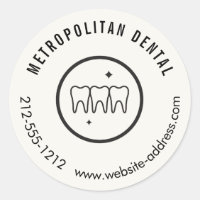 Dentista moderno Dente preto Logotipo marfim