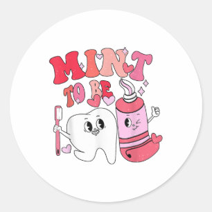 Adesivo Redondo Dentista Namorados Mint To Doth Brusch (Dentista M