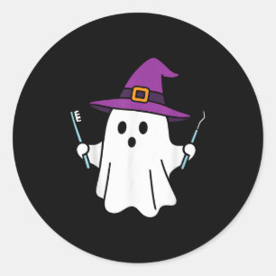 Adesivo Redondo Dentista Sky Ghost Halloween Sorri Dental Bootite