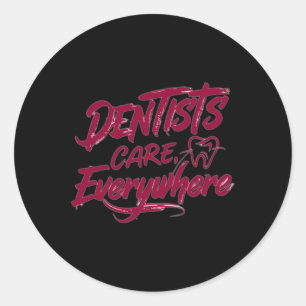 Adesivo Redondo Dentistas Cuidados