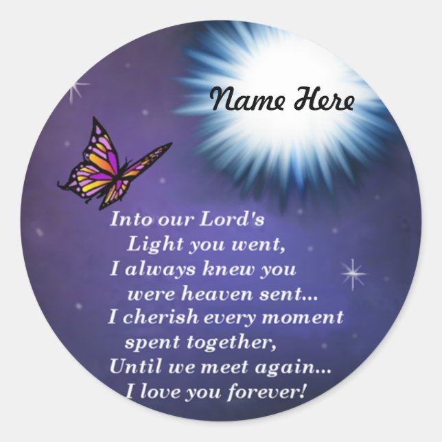 Adesivo Redondo Dentro Da Borboleta Leve (Frente)