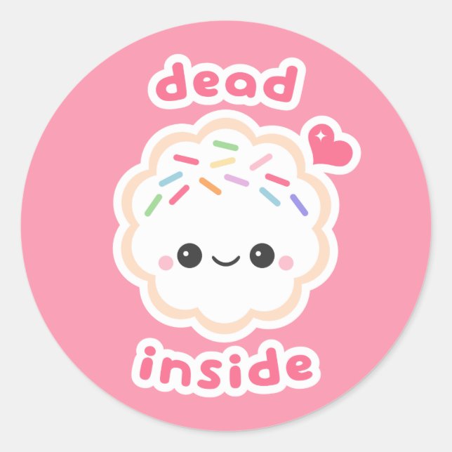 Adesivo Redondo Dentro Morto Kawaii Cookie (Frente)