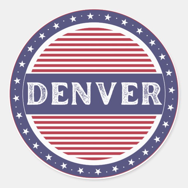 Adesivo Redondo Denver City Pride Emblem – American Identity (Frente)
