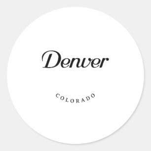 Adesivo Redondo Denver Colorado Black Font