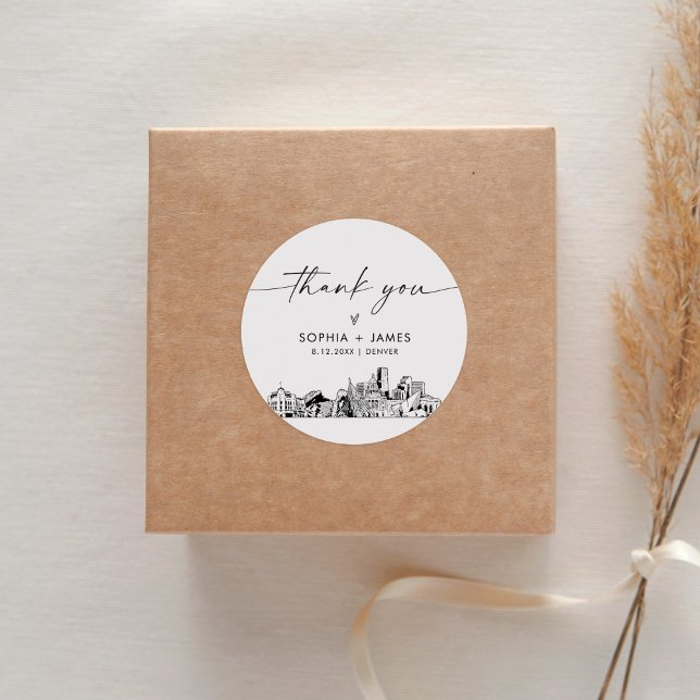 Adesivo Redondo Denver Obrigado Favor 3" (folha 6) (Criador carregado)