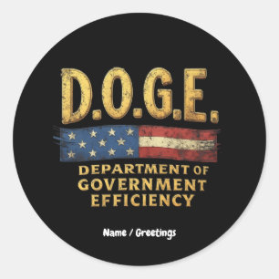 Adesivo Redondo Departamento de Eficiência do Governo do DOGE
