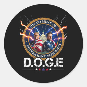 Adesivo Redondo Departamento De Eficiência Do Governo Doge Trump 4
